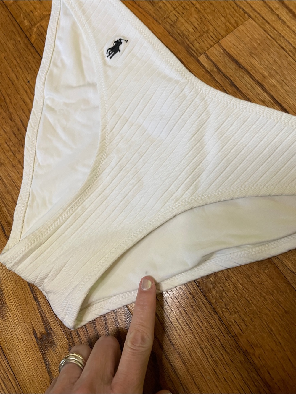 Polo Ralph Lauren White Ribbed One-Shoulder Bikini Set - Picture 8 of 15
